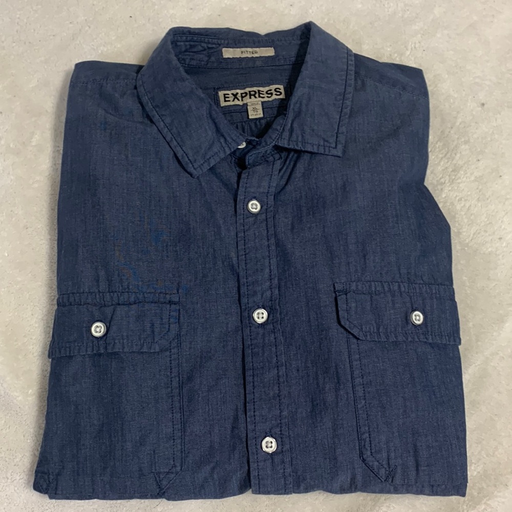 Express XL Short Sleeve Button Down Shirt